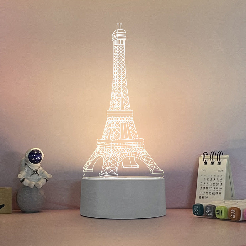 Lámpara de escritorio de ilusión LED MOLOO-3D Torre Eiffel Luz nocturna