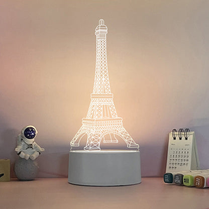 Lámpara de escritorio de ilusión LED MOLOO-3D Torre Eiffel Luz nocturna